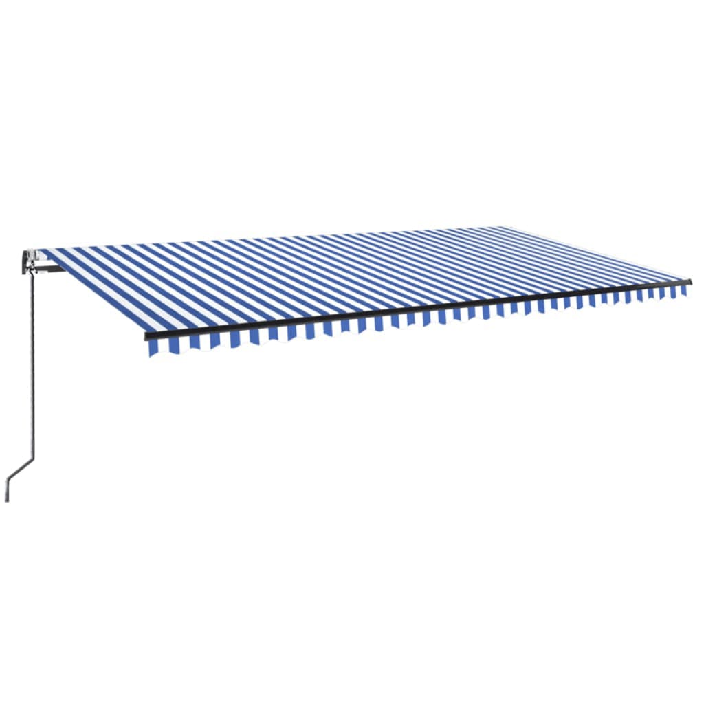 Luifel automatisch met LED en windsensor 600x350 cm blauw wit is nu te koop bij PeponiXL, paradijselijk wonen!