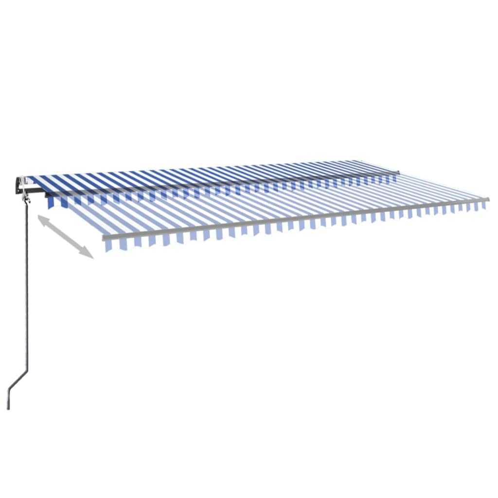 Luifel automatisch met LED en windsensor 600x350 cm blauw wit is nu te koop bij PeponiXL, paradijselijk wonen!