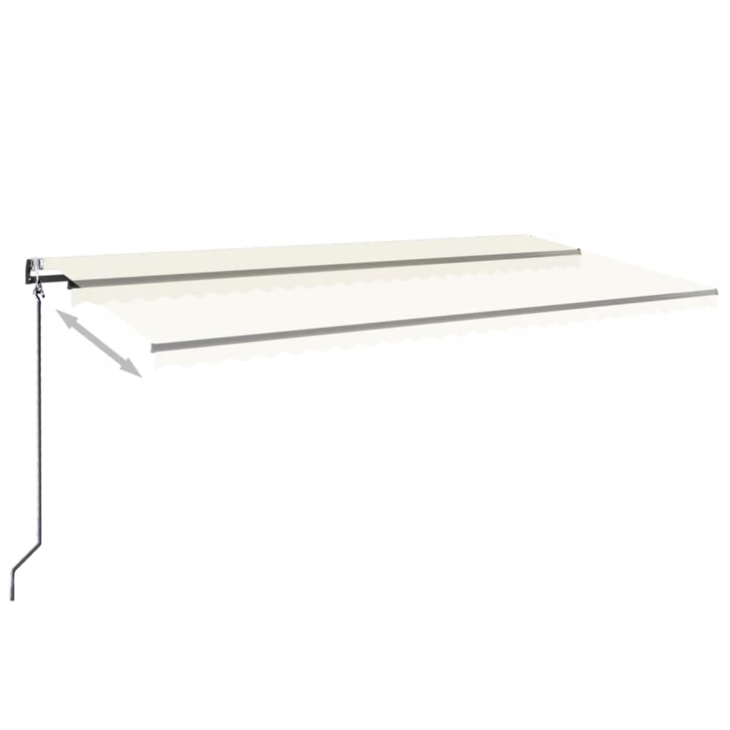 Luifel automatisch met LED en windsensor 600x350 cm crèmekleur is nu te koop bij PeponiXL, paradijselijk wonen!