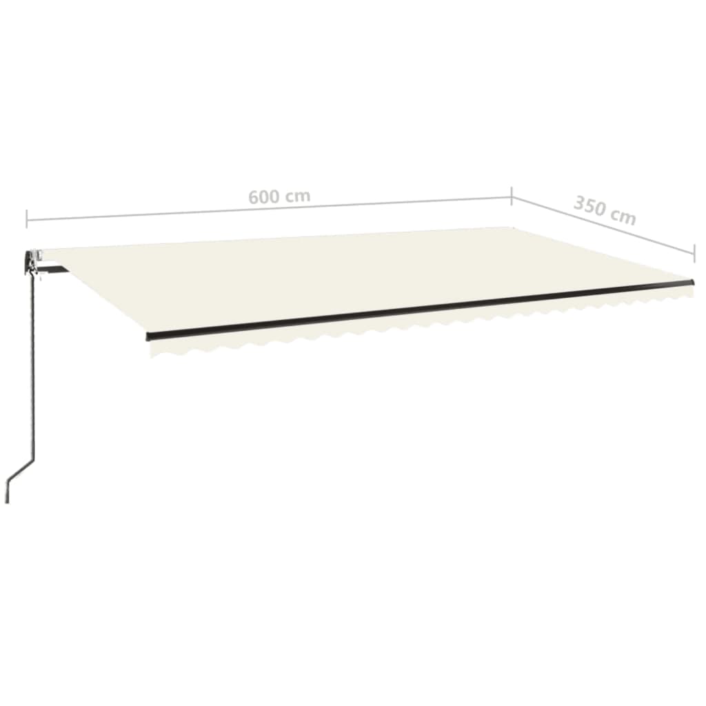 Luifel automatisch met LED en windsensor 600x350 cm crèmekleur is nu te koop bij PeponiXL, paradijselijk wonen!