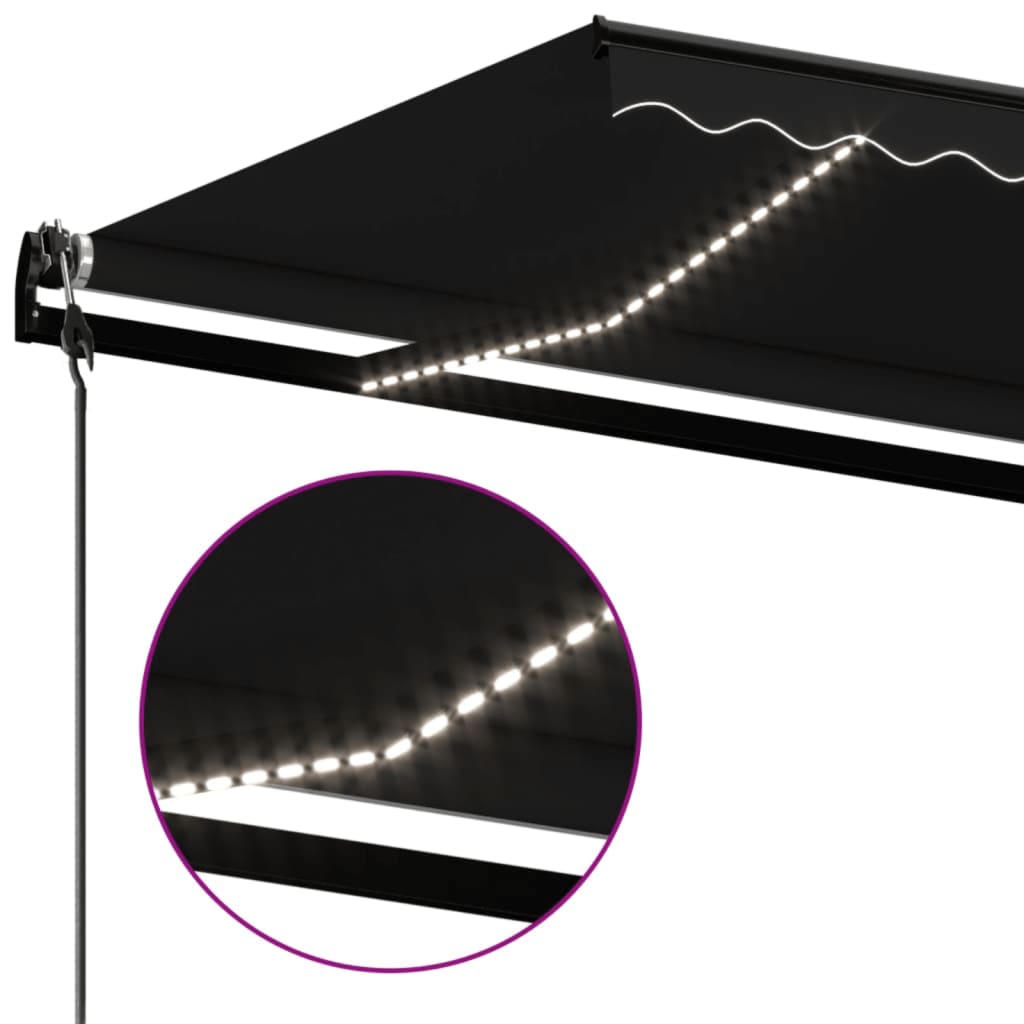 Luifel automatisch met LED en windsensor 600x350 cm antraciet is nu te koop bij PeponiXL, paradijselijk wonen!