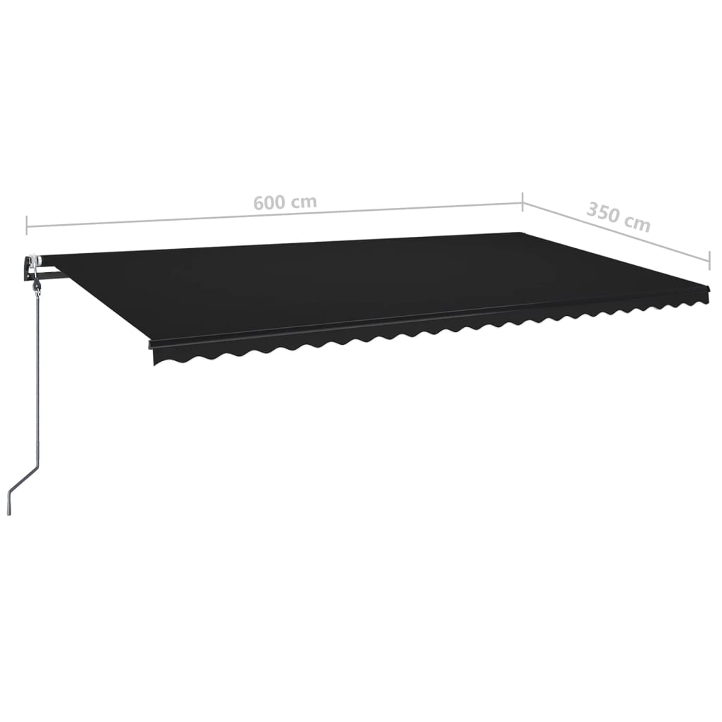 Luifel automatisch met LED en windsensor 600x350 cm antraciet is nu te koop bij PeponiXL, paradijselijk wonen!