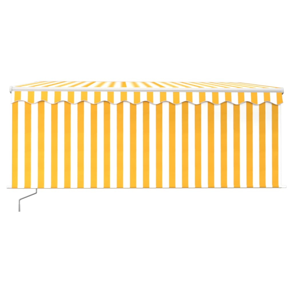 Luifel handmatig uittrekbaar met rolgordijn 3x2,5 m geel en wit is nu te koop bij PeponiXL, paradijselijk wonen!