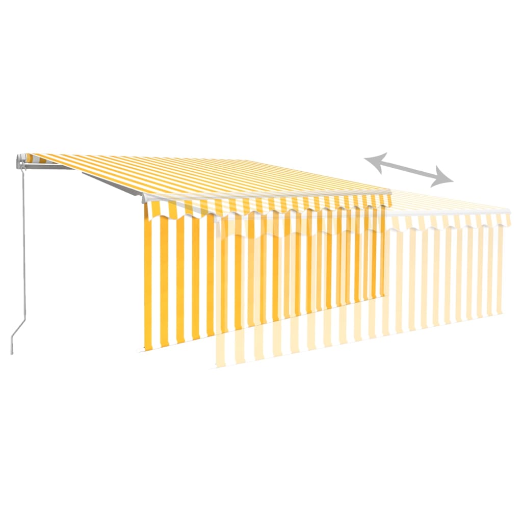 Luifel handmatig uittrekbaar met rolgordijn 3x2,5 m geel en wit is nu te koop bij PeponiXL, paradijselijk wonen!