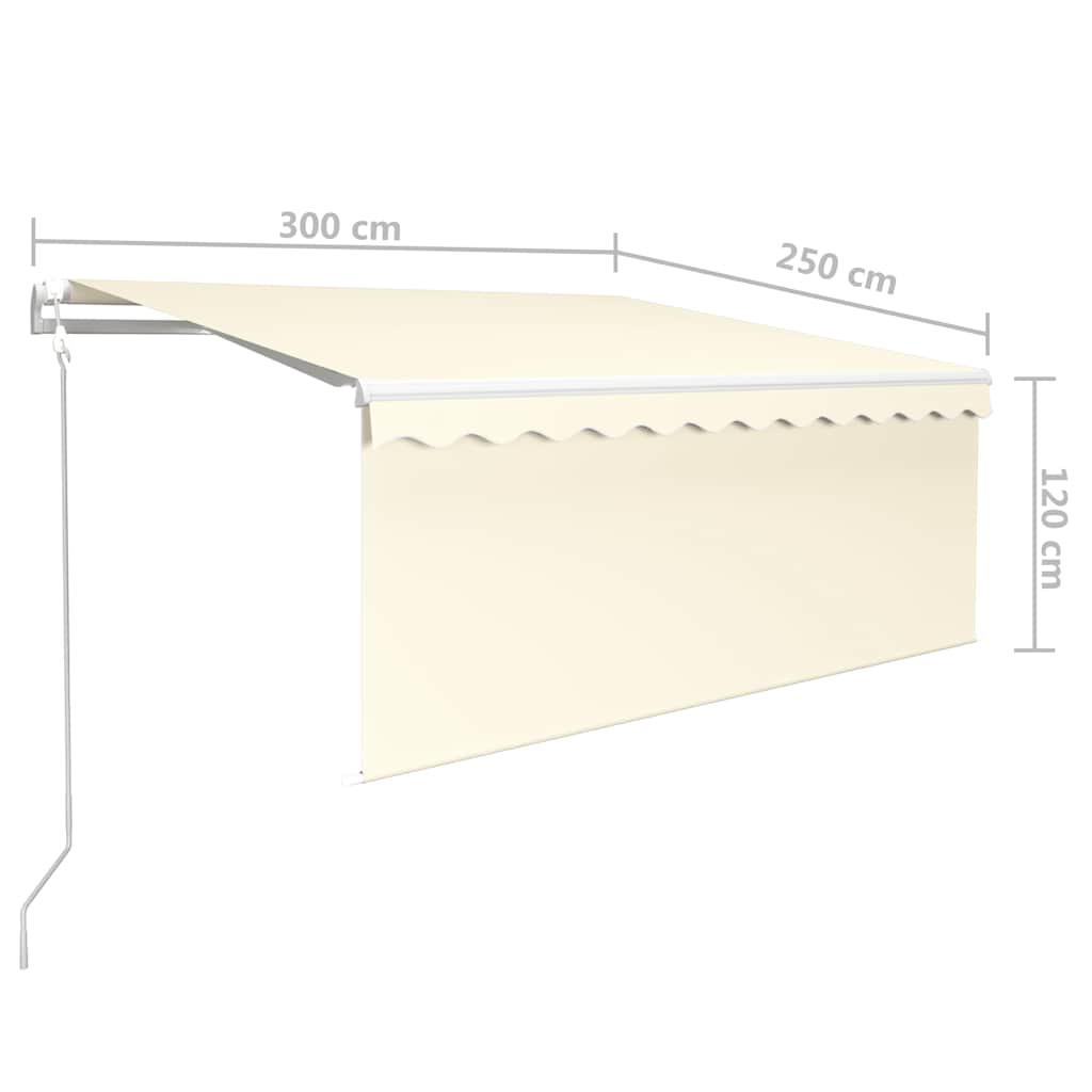 Luifel automatisch met gordijn, LED en windsensor 3x2,5 m crème is nu te koop bij PeponiXL, paradijselijk wonen!