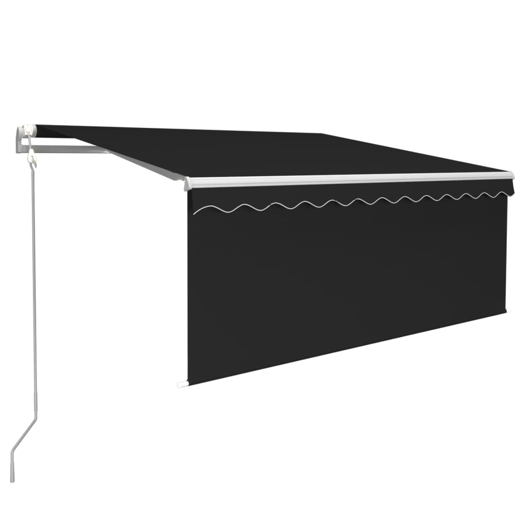 Luifel automatisch met gordijn LED windsensor 3x2,5 m antraciet is nu te koop bij PeponiXL, paradijselijk wonen!