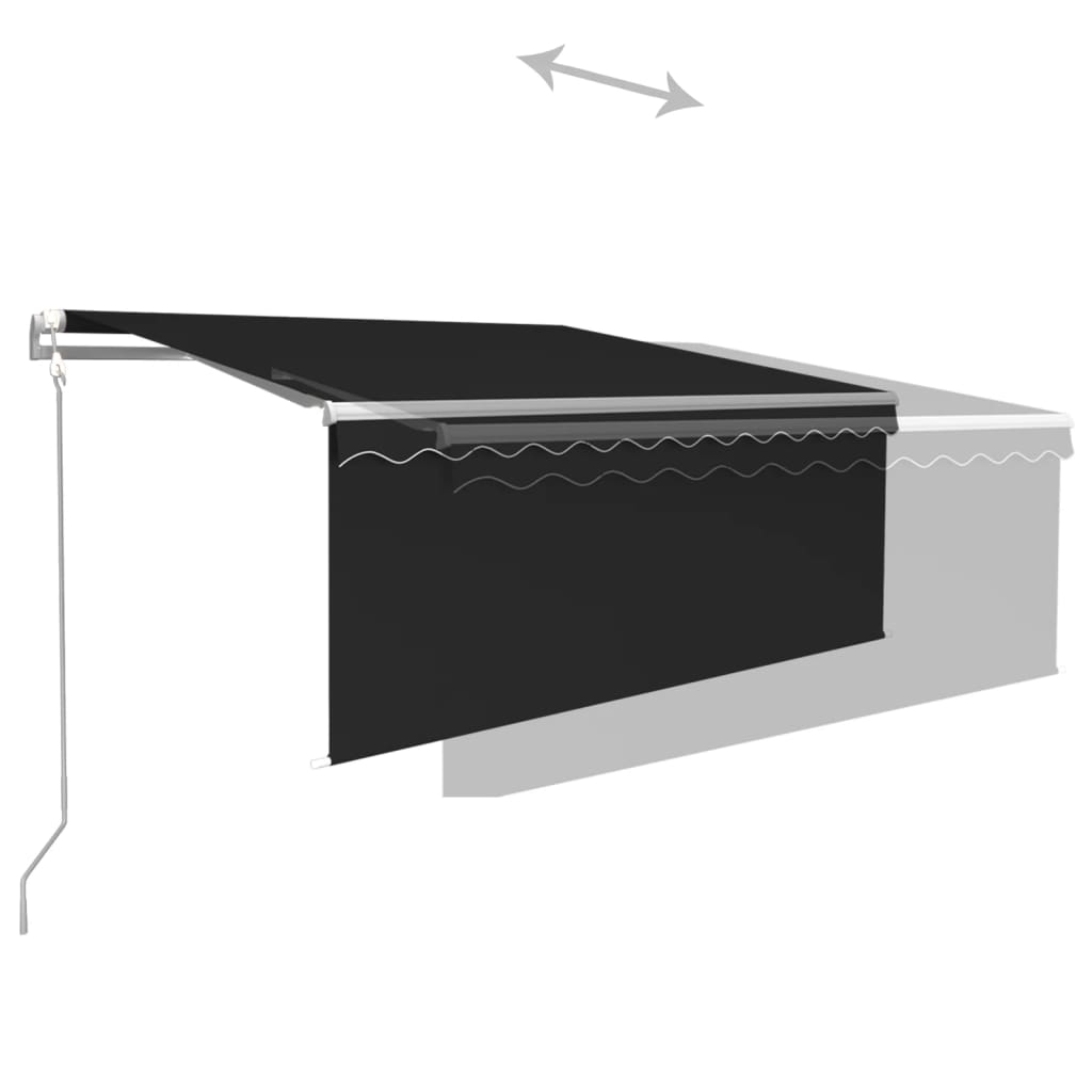 Luifel automatisch met gordijn LED windsensor 3x2,5 m antraciet is nu te koop bij PeponiXL, paradijselijk wonen!