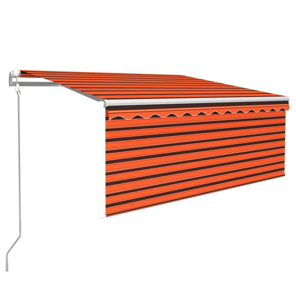 Luifel met rolgordijn, LED en windsensor 3x2,5 m oranje bruin is nu te koop bij PeponiXL, paradijselijk wonen!