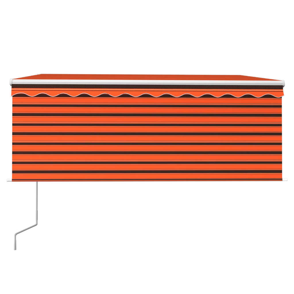 Luifel met rolgordijn, LED en windsensor 3x2,5 m oranje bruin is nu te koop bij PeponiXL, paradijselijk wonen!
