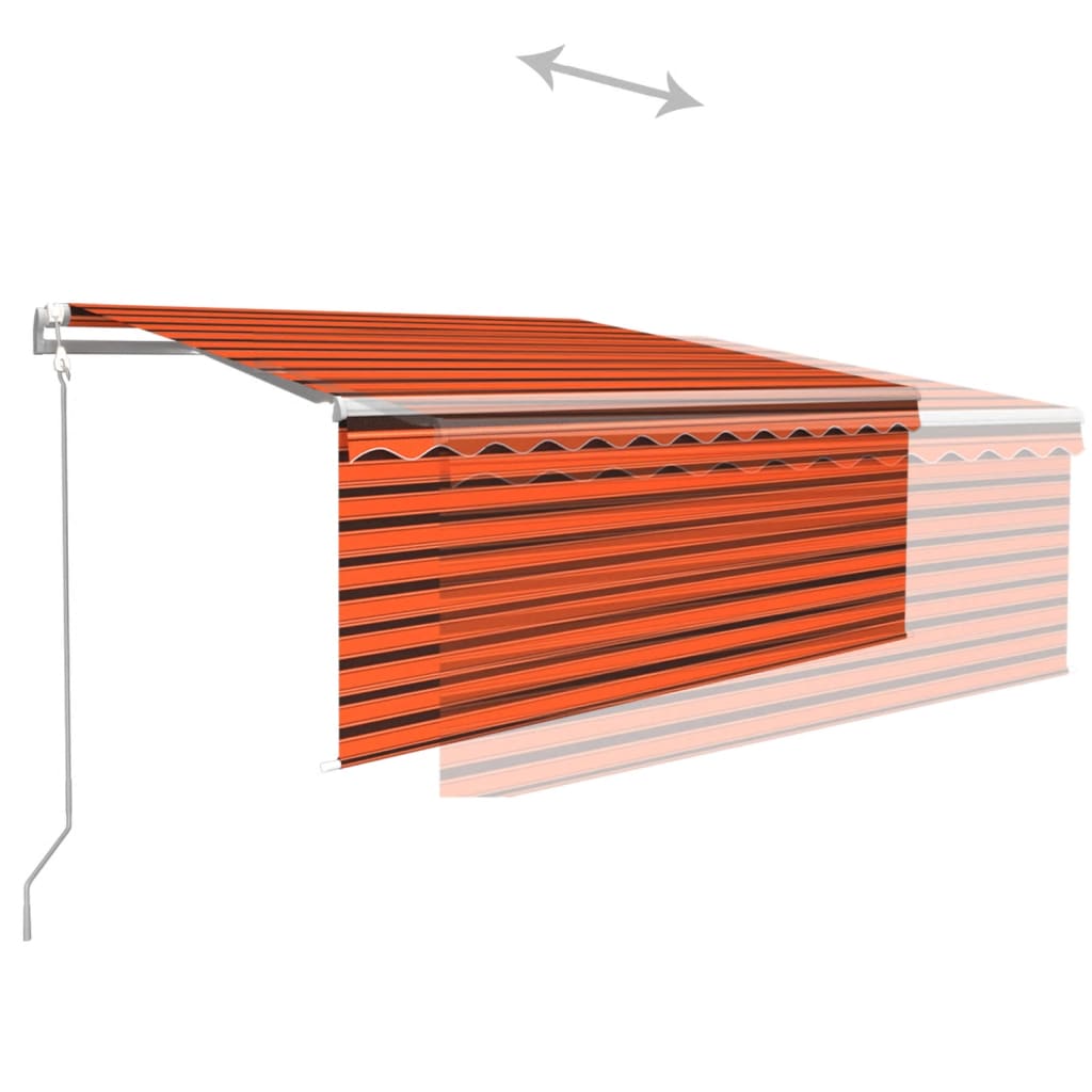 Luifel met rolgordijn, LED en windsensor 3x2,5 m oranje bruin is nu te koop bij PeponiXL, paradijselijk wonen!