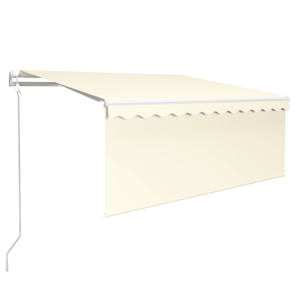 Luifel automatisch rolgordijn LED windsensor 3,5x2,5 m crème is nu te koop bij PeponiXL, paradijselijk wonen!
