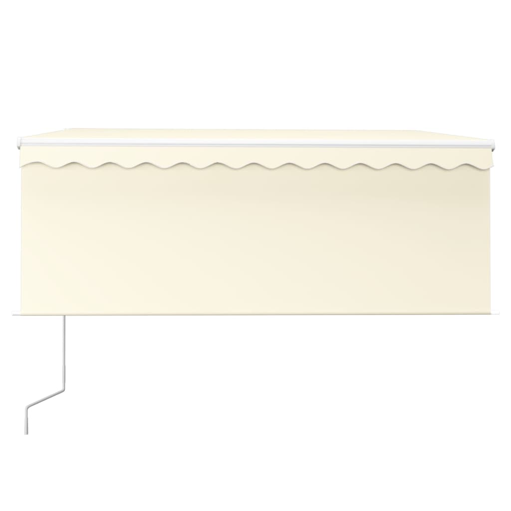 Luifel automatisch rolgordijn LED windsensor 3,5x2,5 m crème is nu te koop bij PeponiXL, paradijselijk wonen!