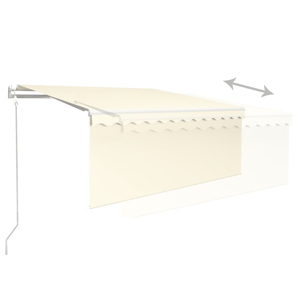 Luifel automatisch rolgordijn LED windsensor 3,5x2,5 m crème is nu te koop bij PeponiXL, paradijselijk wonen!