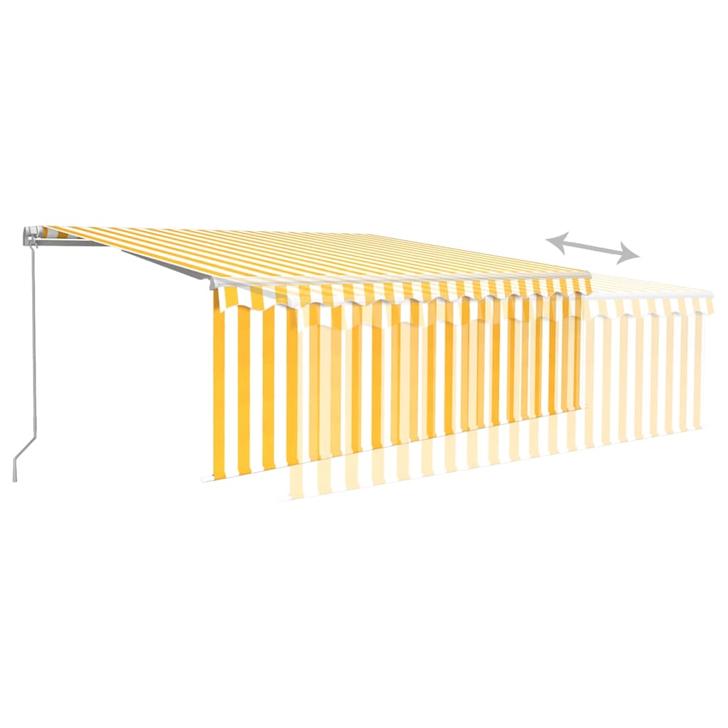 Luifel handmatig uittrekbaar met rolgordijn LED 4x3 m geel wit is nu te koop bij PeponiXL, paradijselijk wonen!