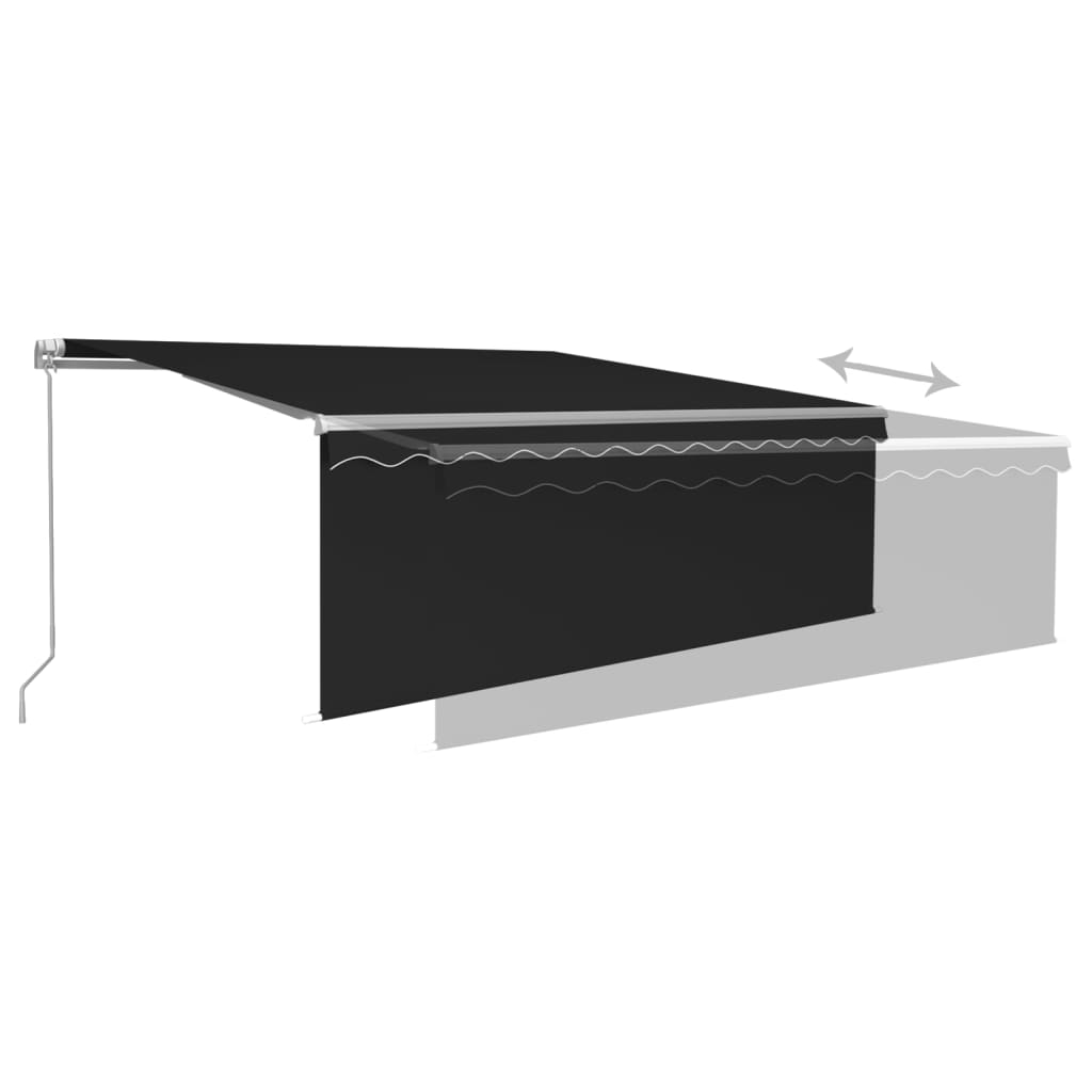 Luifel handmatig uittrekbaar met rolgordijn LED 4x3 m antraciet is nu te koop bij PeponiXL, paradijselijk wonen!