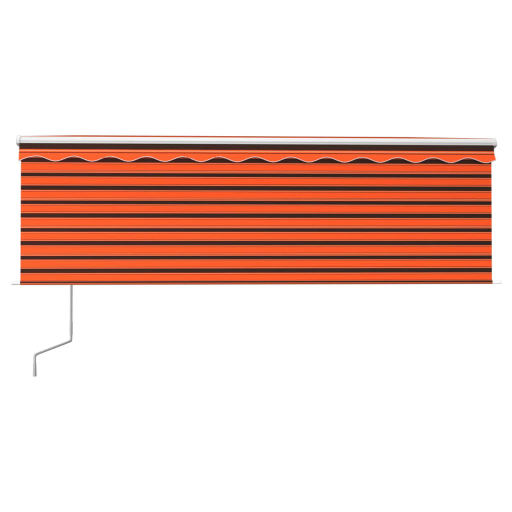 Luifel met rolgordijn, LED en windsensor 4x3 m oranje en bruin is nu te koop bij PeponiXL, paradijselijk wonen!