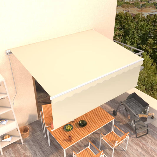 Luifel handmatig uittrekbaar met rolgordijn 4,5x3 m crèmekleur is nu te koop bij PeponiXL, paradijselijk wonen!