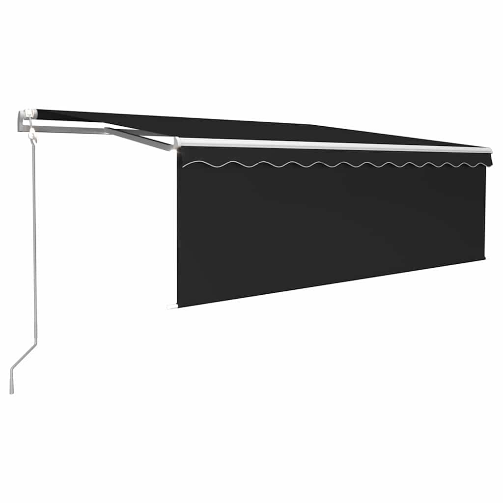 Luifel automatisch met gordijn LED windsensor 4,5x3 m antraciet is nu te koop bij PeponiXL, paradijselijk wonen!