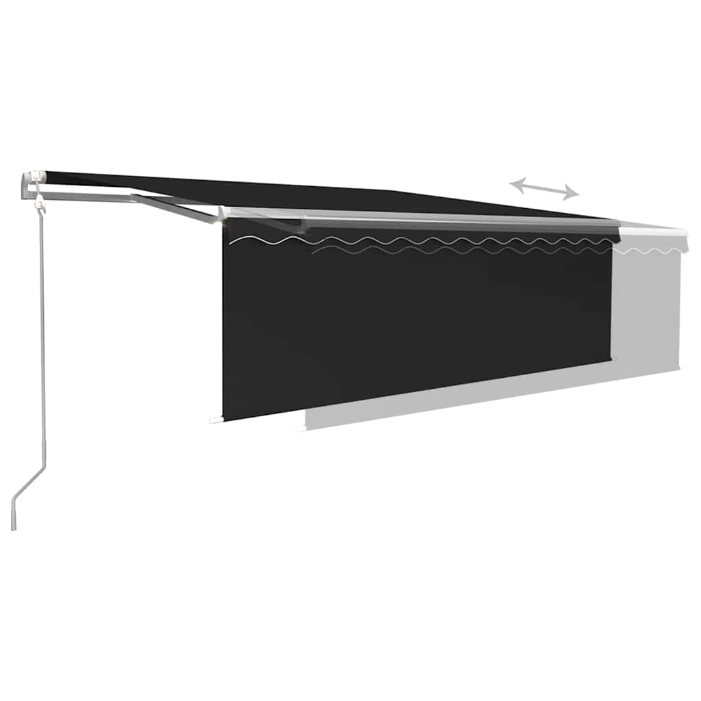 Luifel automatisch met gordijn LED windsensor 4,5x3 m antraciet is nu te koop bij PeponiXL, paradijselijk wonen!