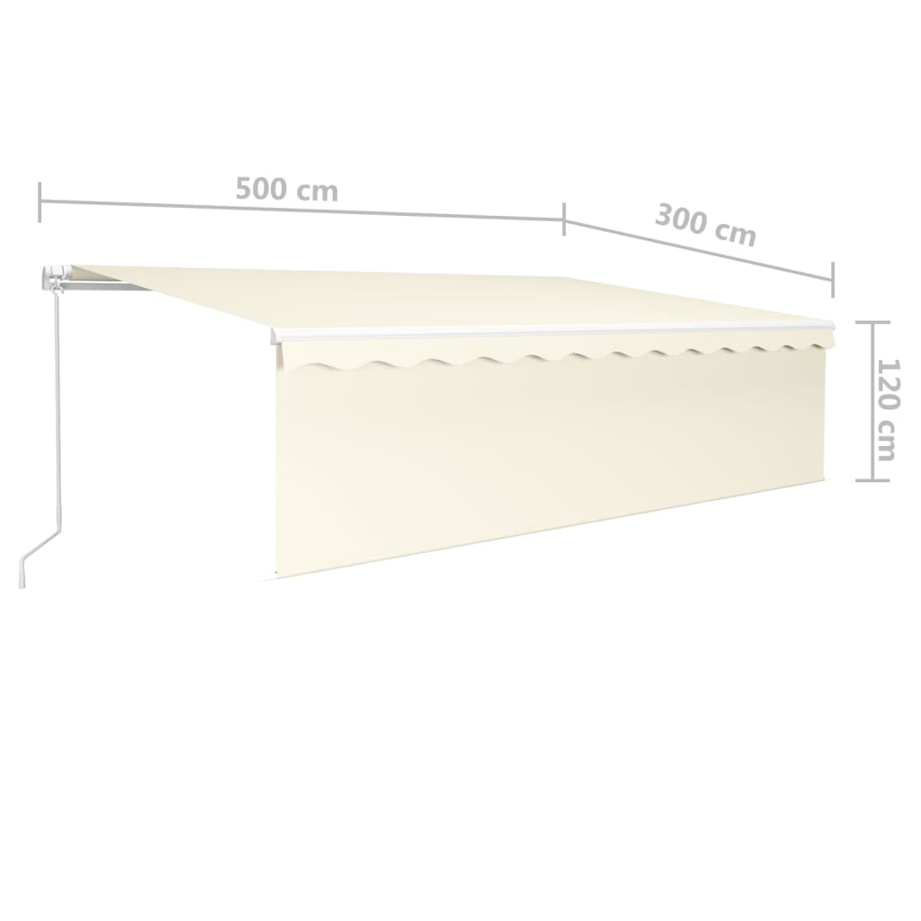 Luifel handmatig uittrekbaar met rolgordijn 5x3 m crèmekleurig is nu te koop bij PeponiXL, paradijselijk wonen!