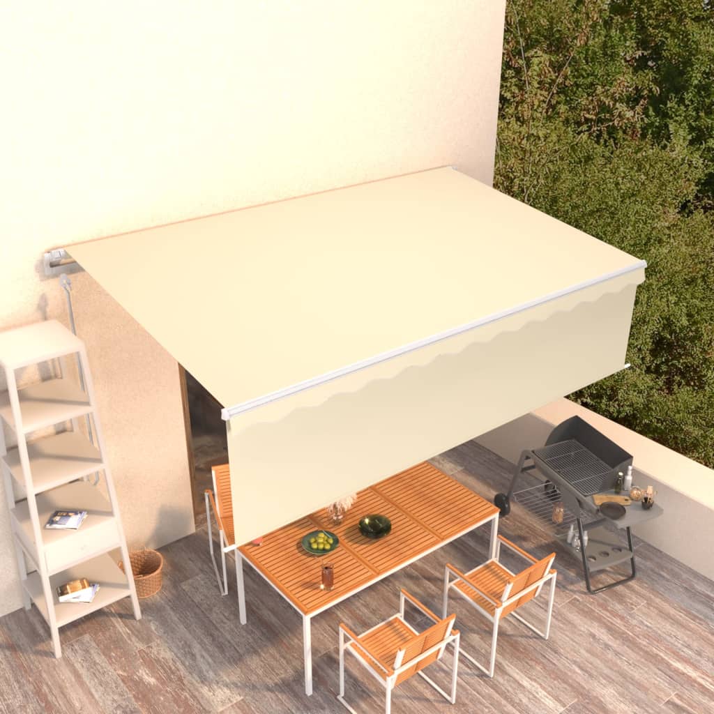 Luifel automatisch uittrekbaar met rolgordijn 5x3m crèmekleurig is nu te koop bij PeponiXL, paradijselijk wonen!
