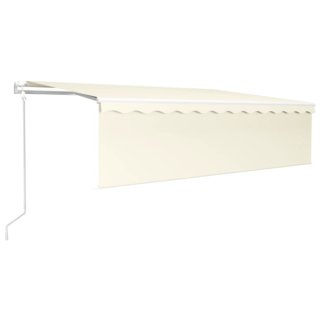 Luifel automatisch met rolgordijn LED windsensor 5x3 m crème is nu te koop bij PeponiXL, paradijselijk wonen!