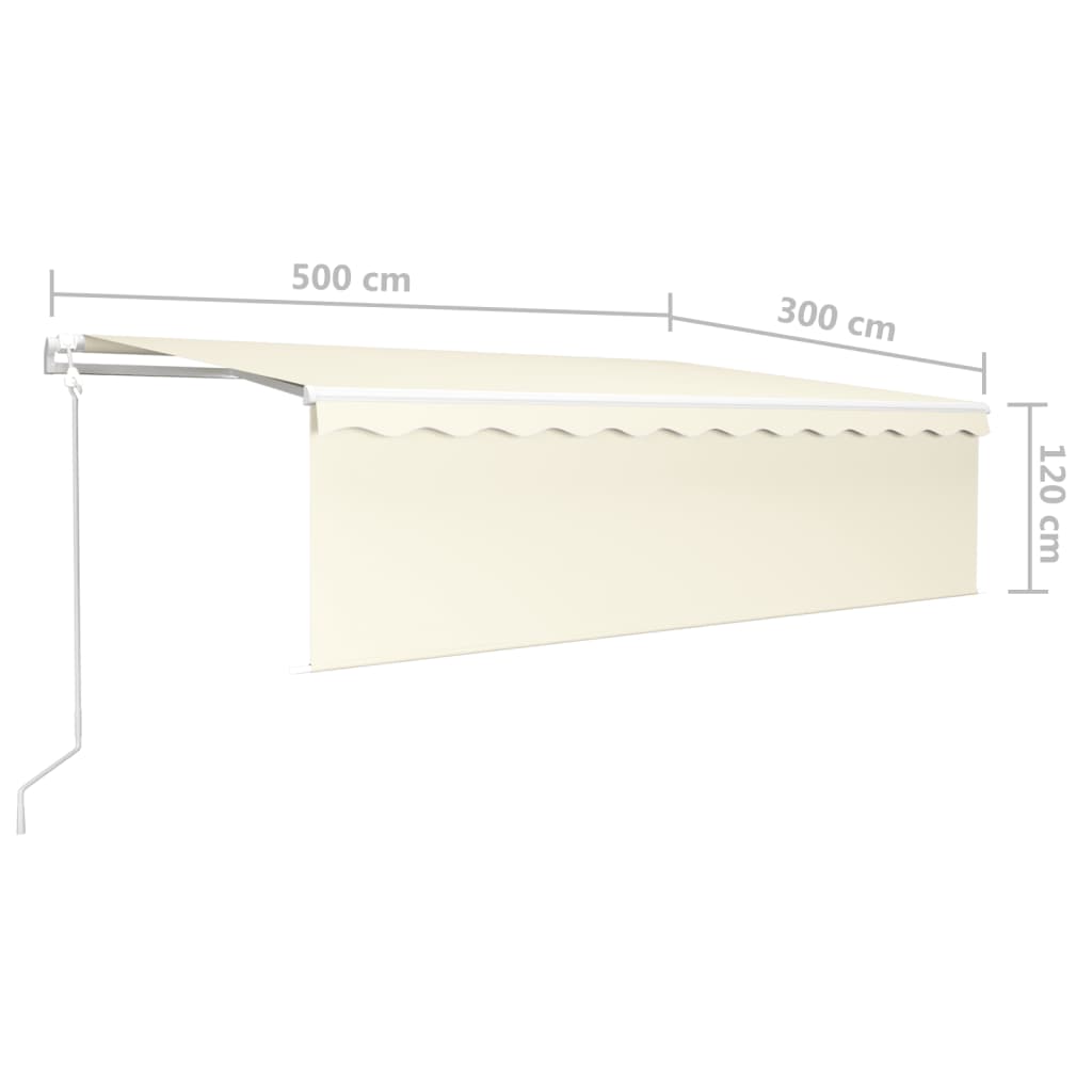 Luifel automatisch met rolgordijn LED windsensor 5x3 m crème is nu te koop bij PeponiXL, paradijselijk wonen!