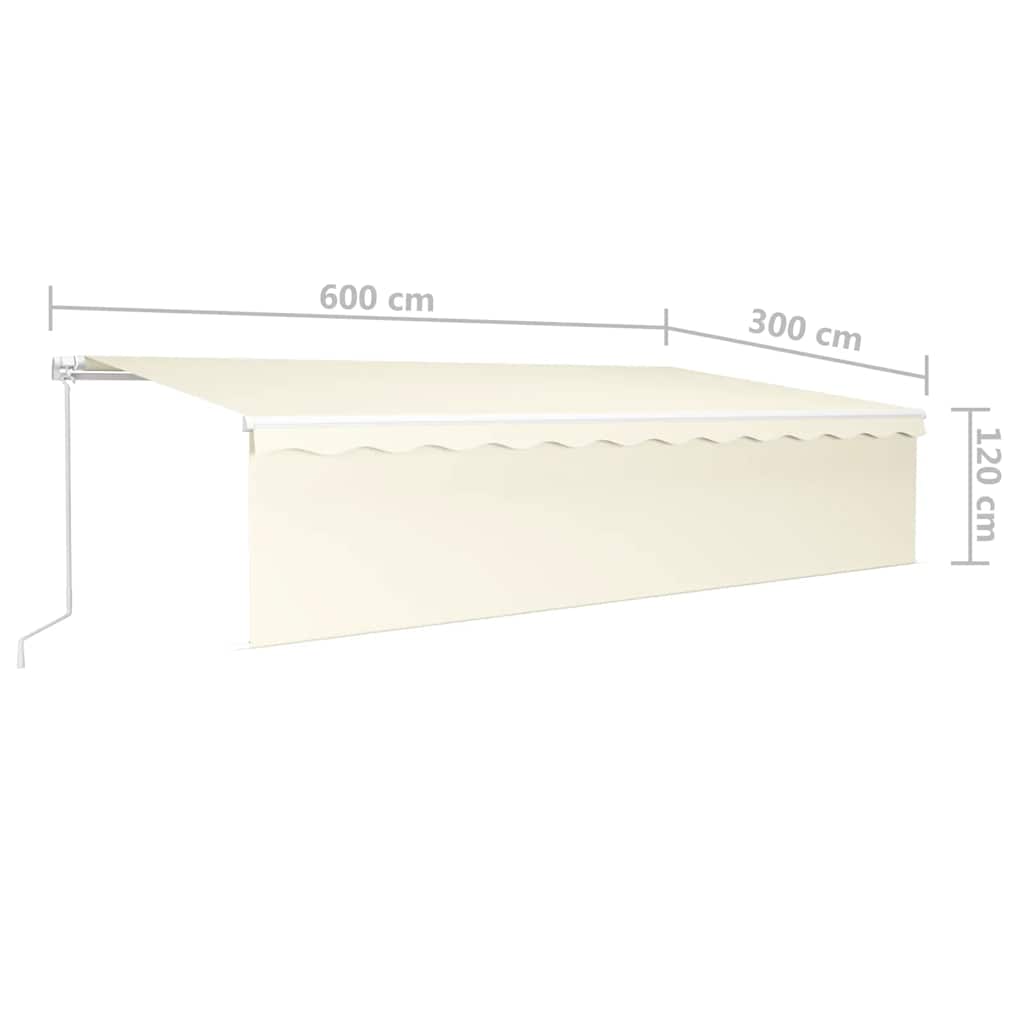 Luifel handmatig uittrekbaar met rolgordijn 6x3 m crèmekleurig is nu te koop bij PeponiXL, paradijselijk wonen!