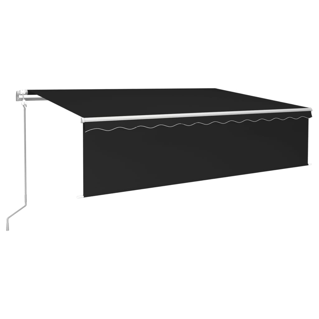 Luifel automatisch rolgordijn LED windsensor 6x3 m antraciet is nu te koop bij PeponiXL, paradijselijk wonen!