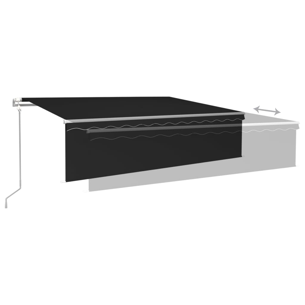 Luifel automatisch rolgordijn LED windsensor 6x3 m antraciet is nu te koop bij PeponiXL, paradijselijk wonen!