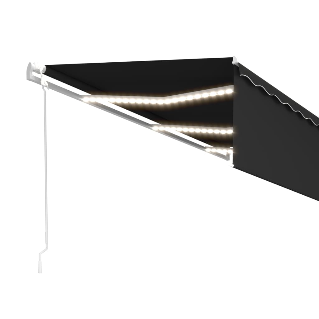Luifel automatisch rolgordijn LED windsensor 6x3 m antraciet is nu te koop bij PeponiXL, paradijselijk wonen!