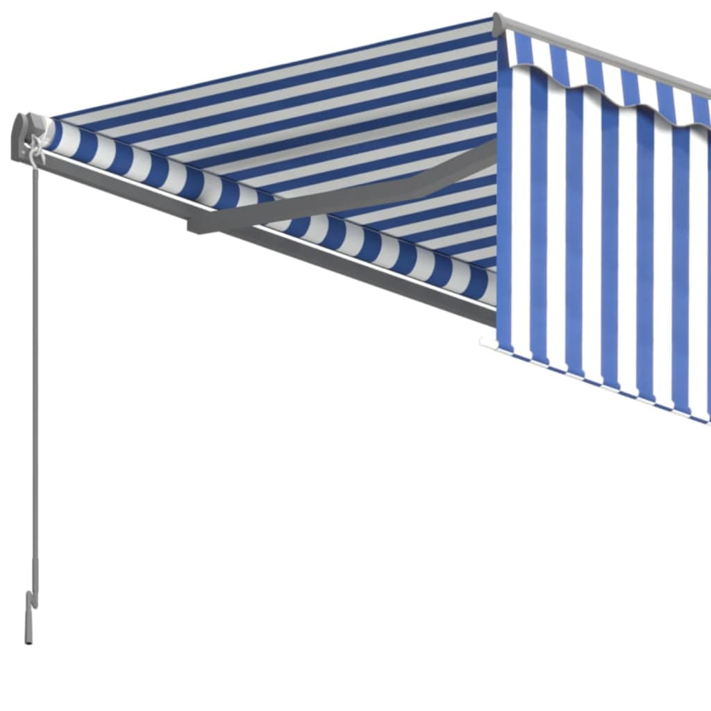 Luifel handmatig uittrekbaar met rolgordijn 3x2,5 m blauw wit is nu te koop bij PeponiXL, paradijselijk wonen!