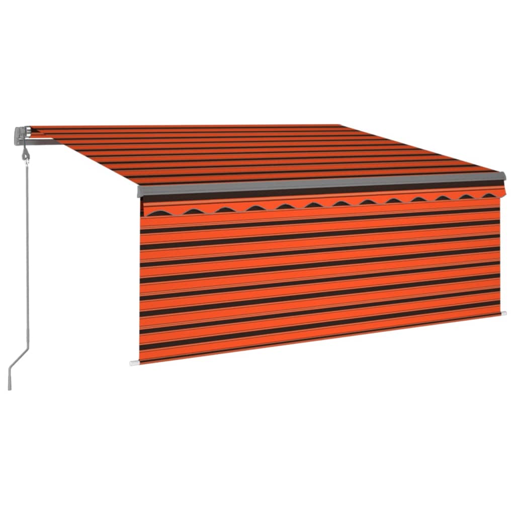 Luifel met rolgordijn, LED en windsensor 3x2,5 m oranje bruin is nu te koop bij PeponiXL, paradijselijk wonen!