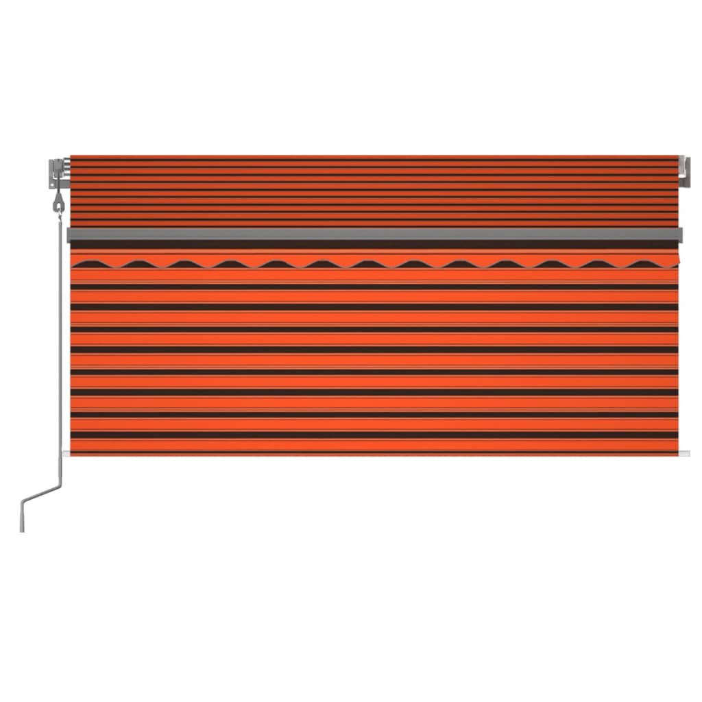 Luifel met rolgordijn, LED en windsensor 3x2,5 m oranje bruin is nu te koop bij PeponiXL, paradijselijk wonen!