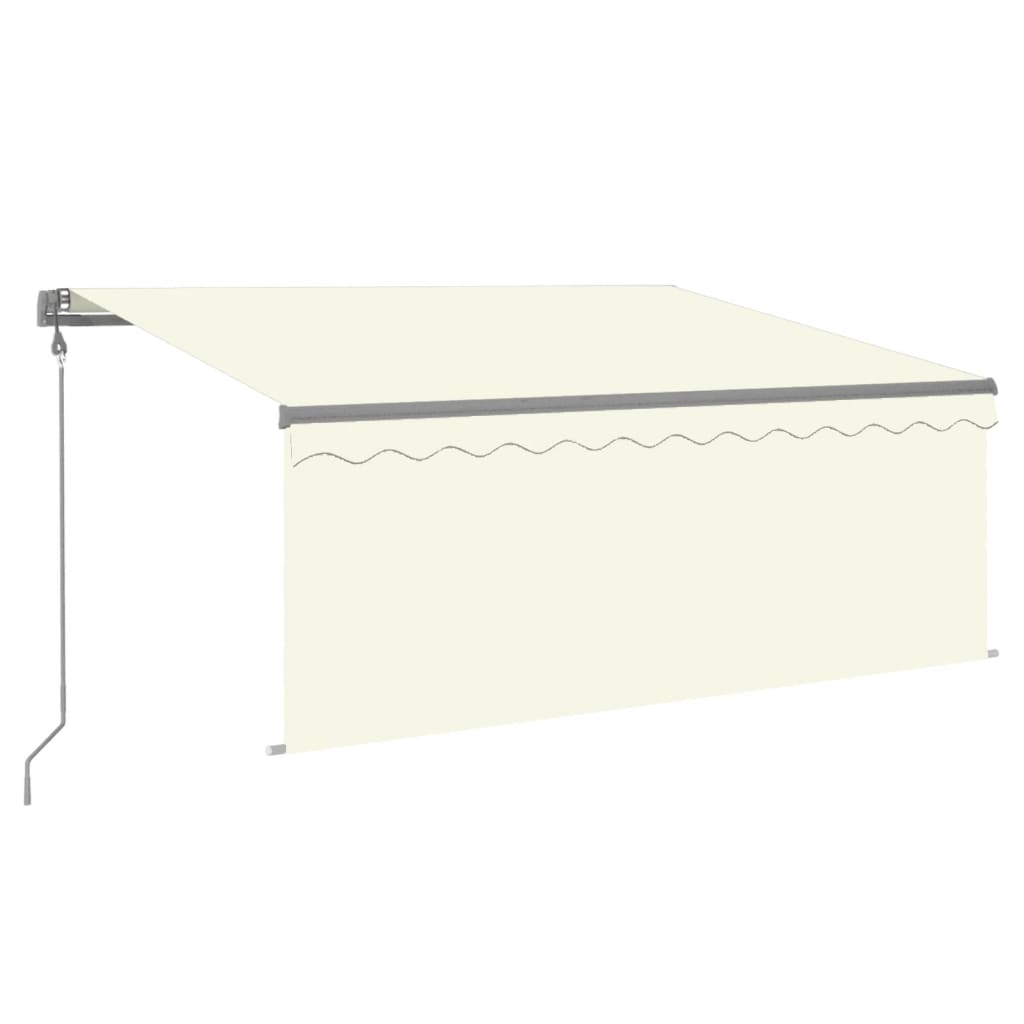 Luifel automatisch rolgordijn LED windsensor 3,5x2,5 m crème is nu te koop bij PeponiXL, paradijselijk wonen!