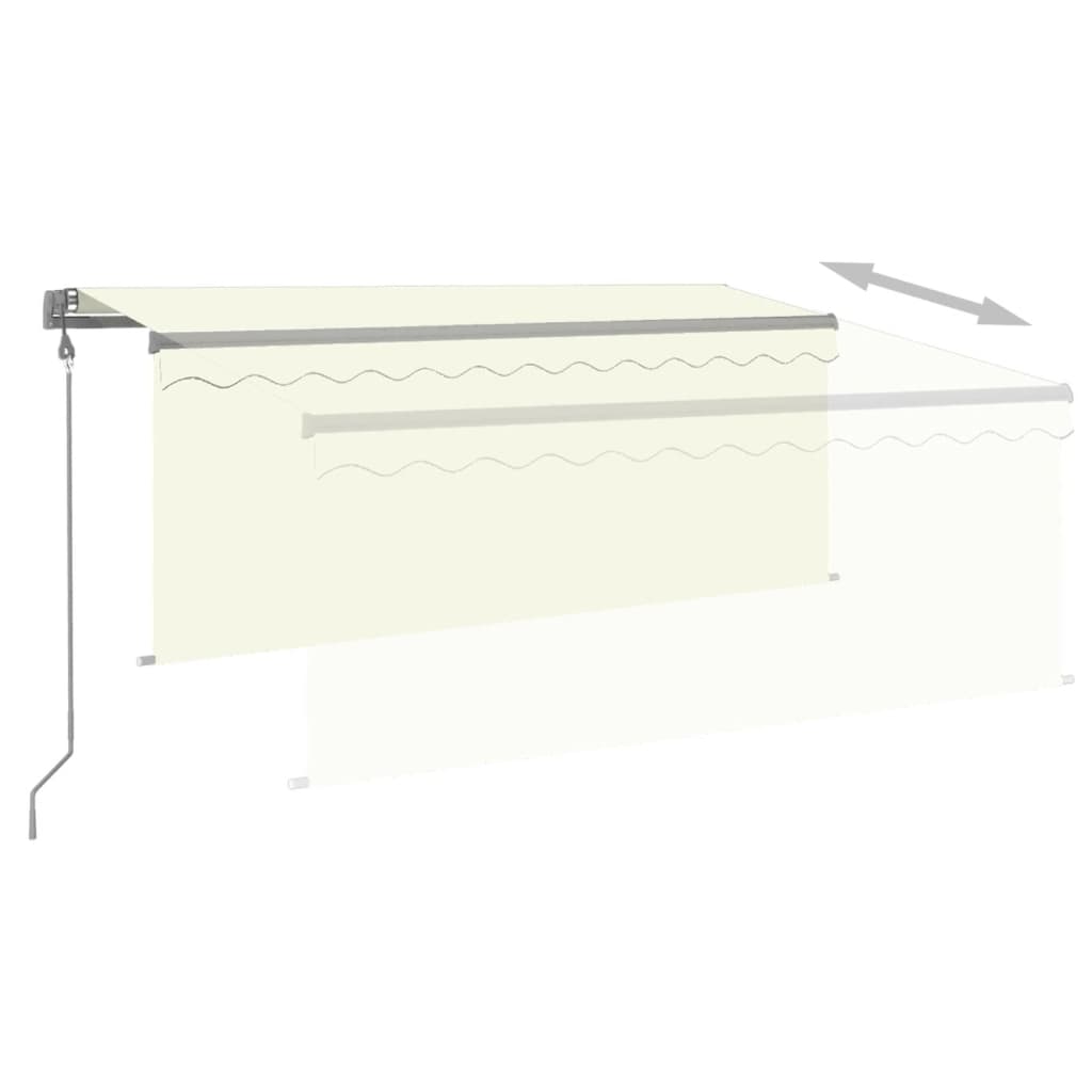 Luifel automatisch rolgordijn LED windsensor 3,5x2,5 m crème is nu te koop bij PeponiXL, paradijselijk wonen!
