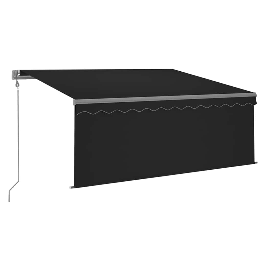 Luifel met rolgordijn, LED en windsensor 3,5x2,5 m antraciet is nu te koop bij PeponiXL, paradijselijk wonen!