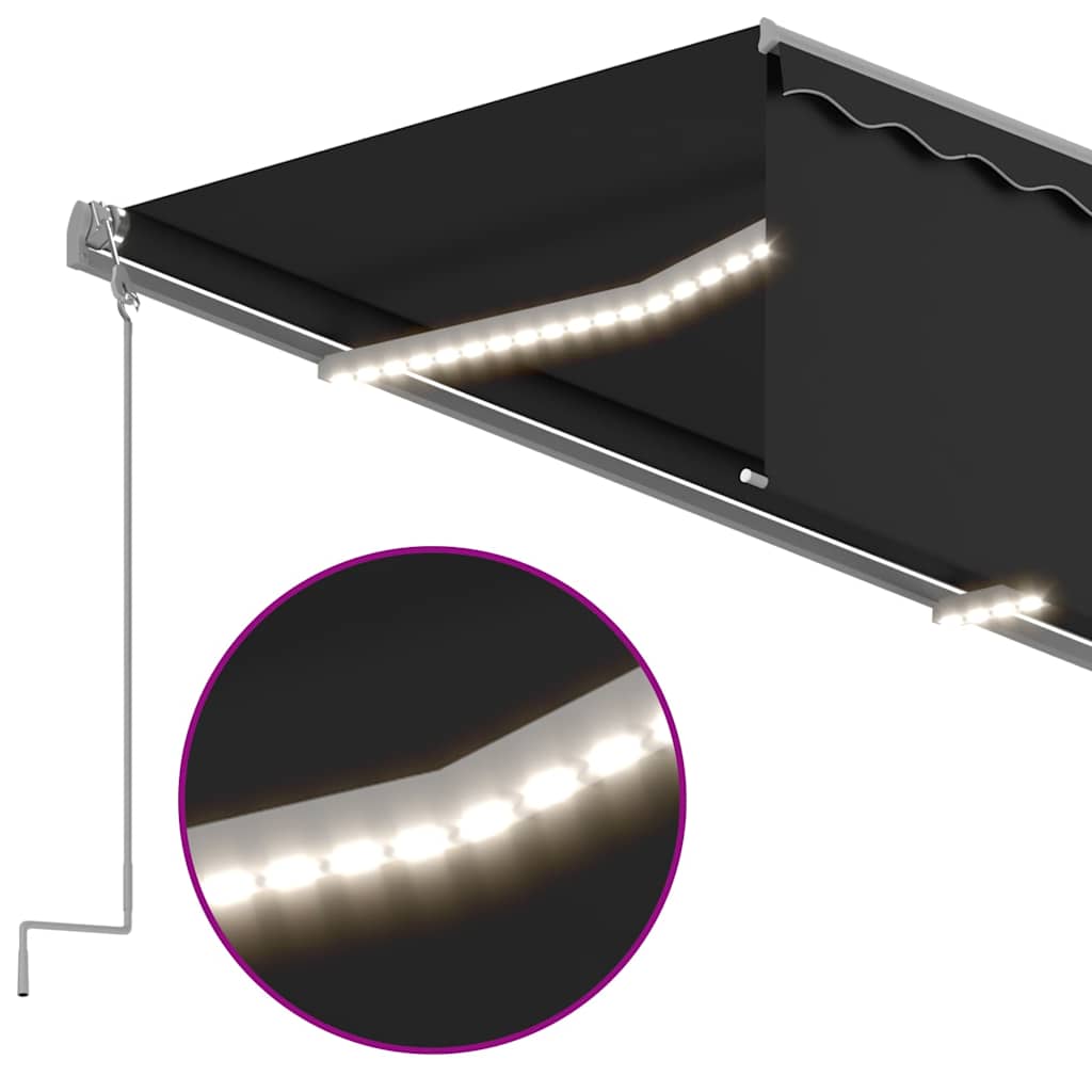Luifel met rolgordijn, LED en windsensor 3,5x2,5 m antraciet is nu te koop bij PeponiXL, paradijselijk wonen!