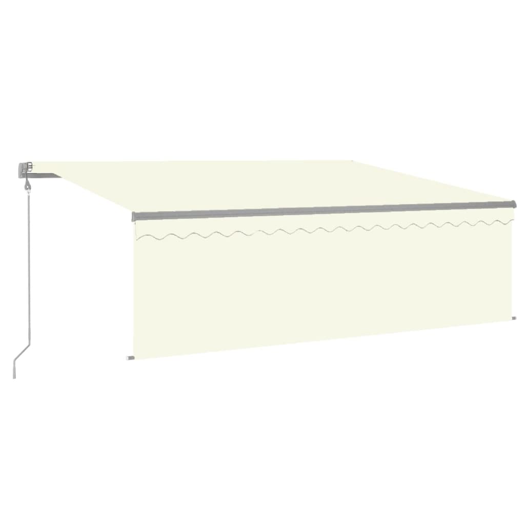 Luifel automatisch met rolgordijn LED windsensor 4x3 m crème is nu te koop bij PeponiXL, paradijselijk wonen!