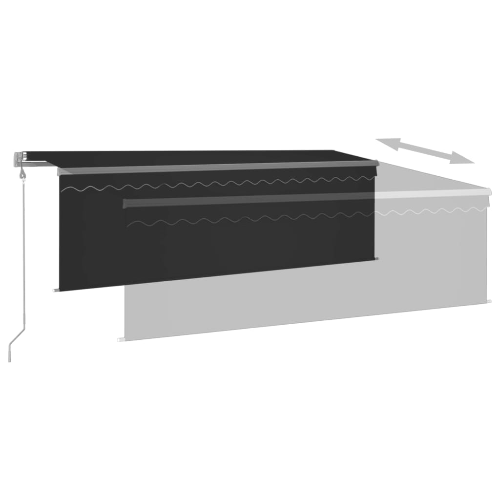 Luifel met rolgordijn, LED en windsensor 4x3 m antracietkleurig is nu te koop bij PeponiXL, paradijselijk wonen!