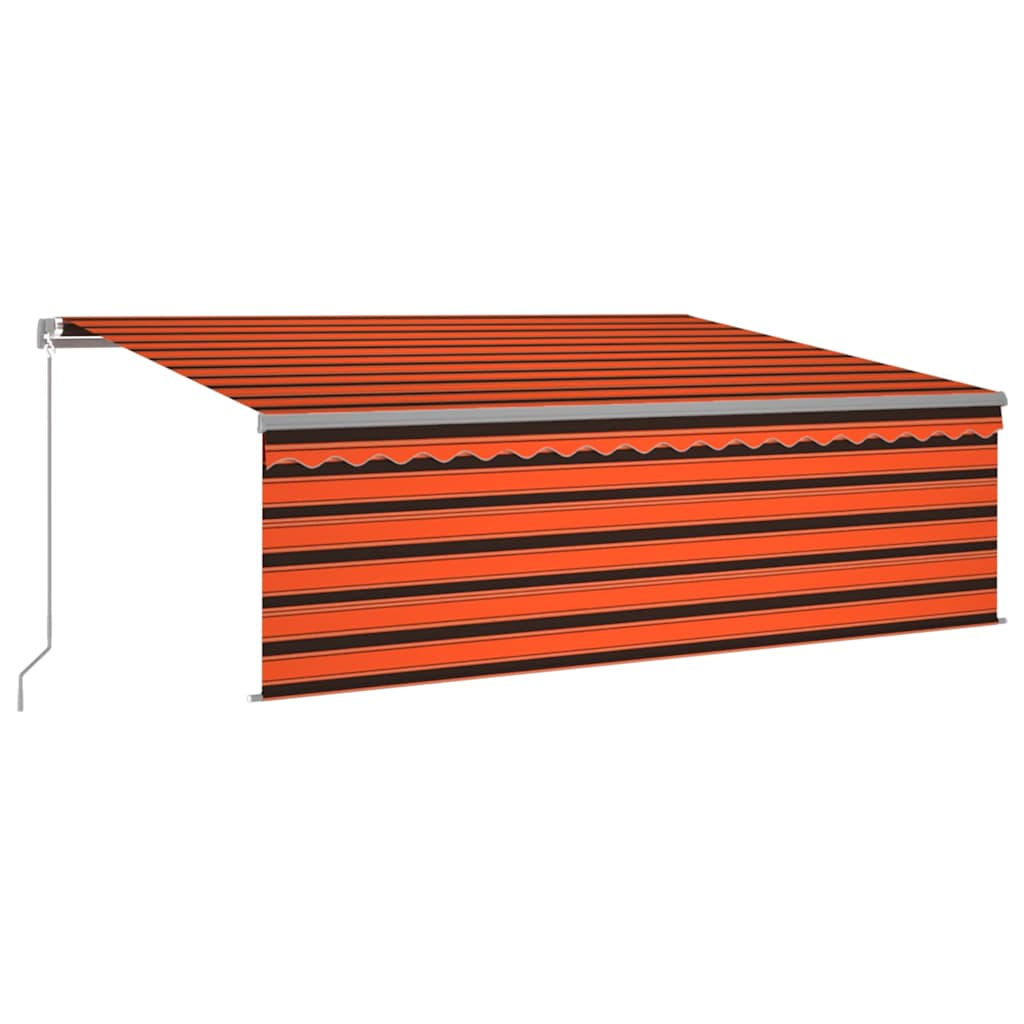 Luifel handmatig uittrekbaar met rolgordijn 4,5x3m oranje bruin is nu te koop bij PeponiXL, paradijselijk wonen!