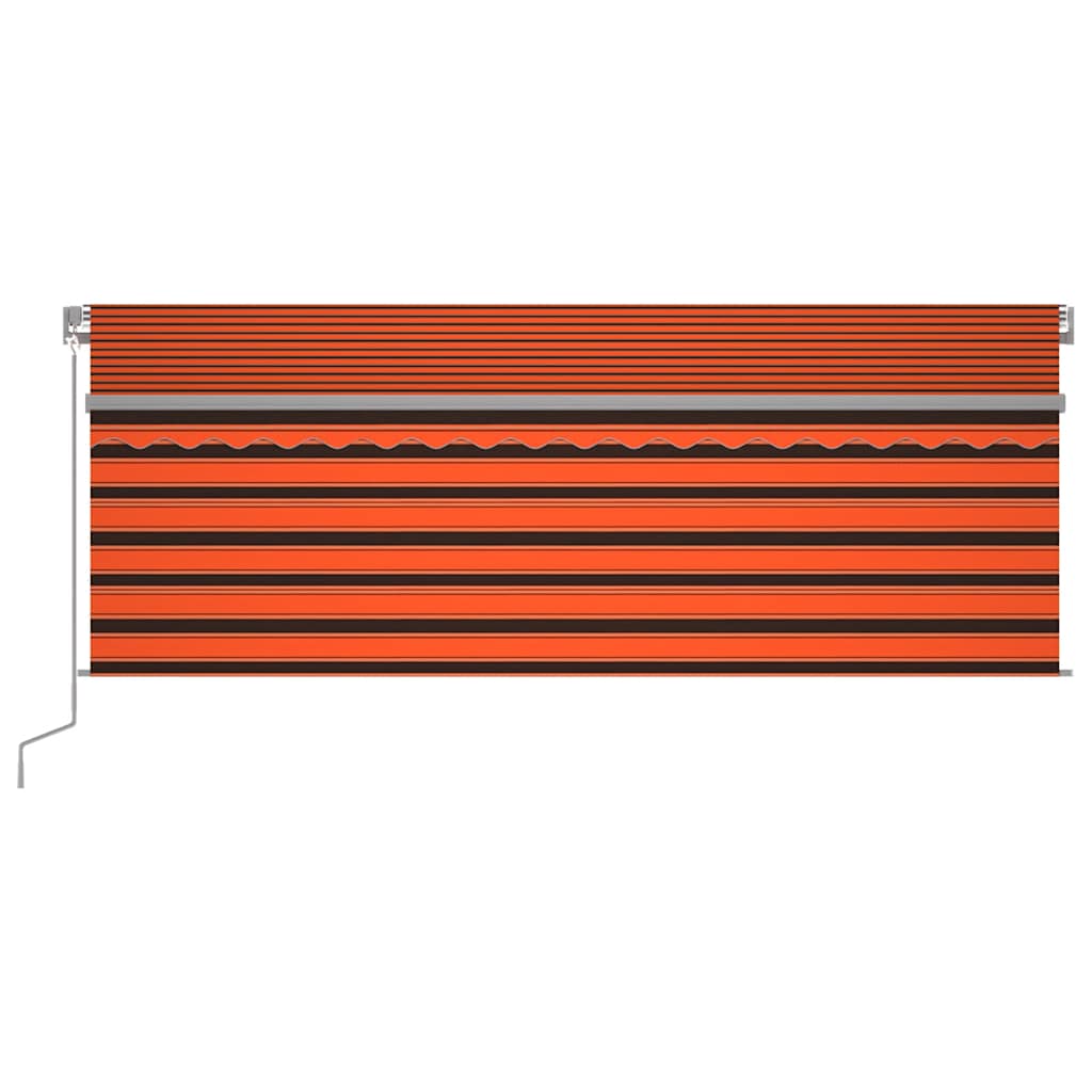 Luifel handmatig uittrekbaar met rolgordijn 4,5x3m oranje bruin is nu te koop bij PeponiXL, paradijselijk wonen!