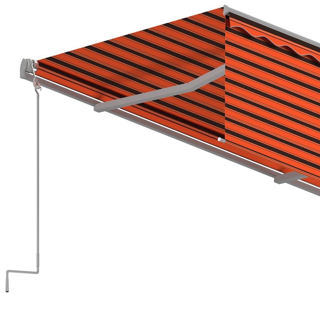 Luifel handmatig uittrekbaar met rolgordijn 4,5x3m oranje bruin is nu te koop bij PeponiXL, paradijselijk wonen!