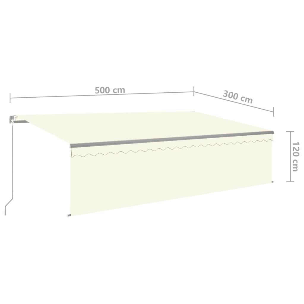 Luifel handmatig uittrekbaar met rolgordijn 5x3 m crèmekleurig is nu te koop bij PeponiXL, paradijselijk wonen!