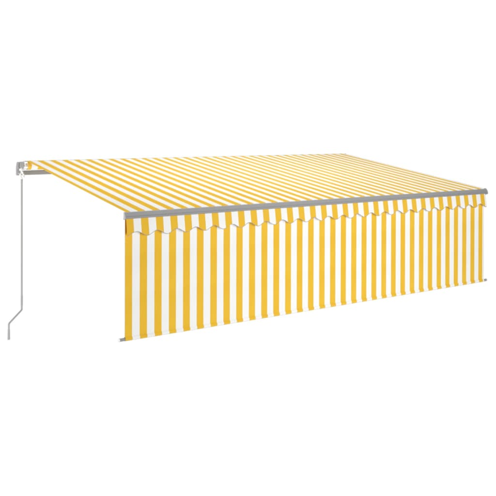 Luifel handmatig uittrekbaar met rolgordijn LED 5x3 m geel wit is nu te koop bij PeponiXL, paradijselijk wonen!