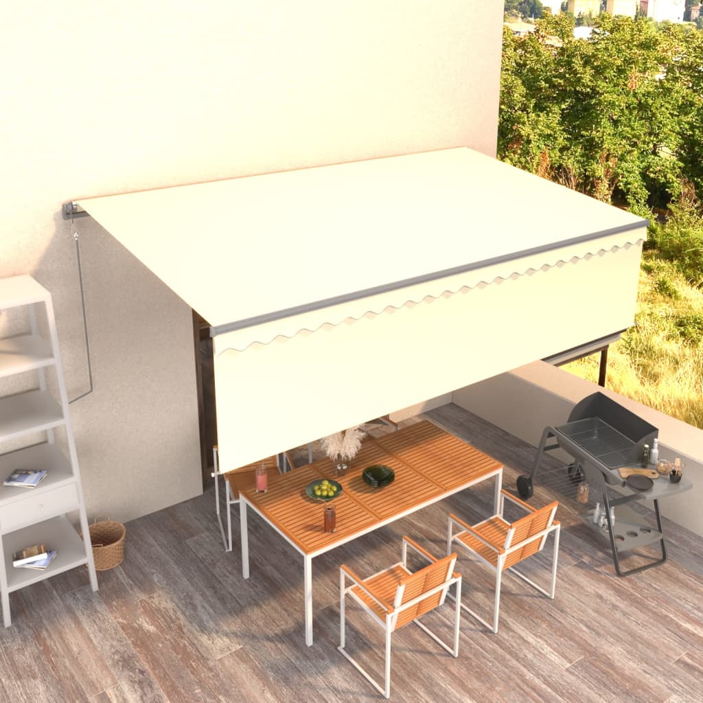 Luifel automatisch uittrekbaar met rolgordijn 5x3m crèmekleurig is nu te koop bij PeponiXL, paradijselijk wonen!