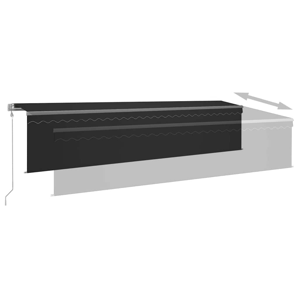 Luifel automatisch rolgordijn LED windsensor 6x3 m antraciet is nu te koop bij PeponiXL, paradijselijk wonen!