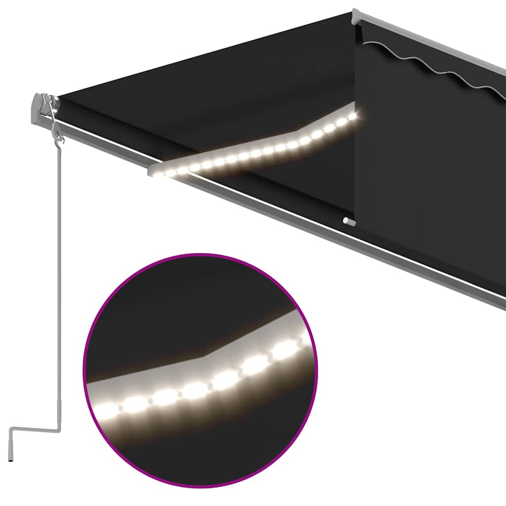 Luifel automatisch rolgordijn LED windsensor 6x3 m antraciet is nu te koop bij PeponiXL, paradijselijk wonen!