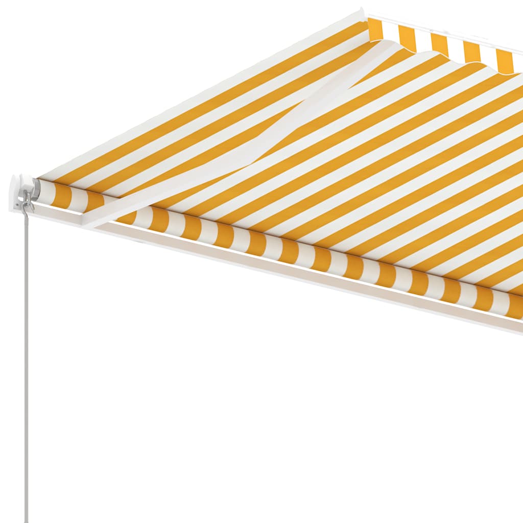 Luifel vrijstaand handmatig uittrekbaar 400x300 cm geel en wit