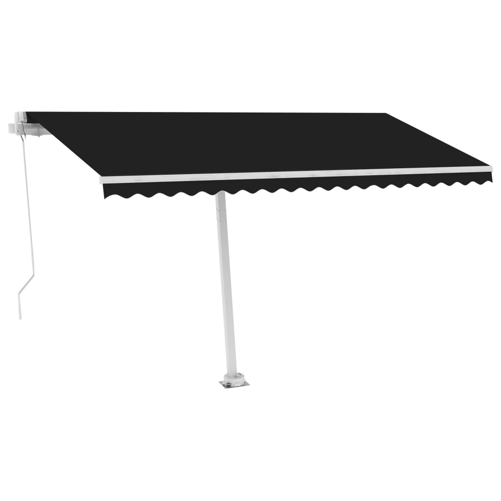 Luifel vrijstaand handmatig uittrekbaar 400x300 cm antraciet